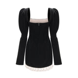 Coralie longsleeved velvet mini dress