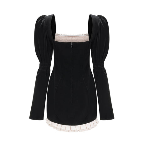 Coralie longsleeved velvet mini dress