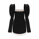 Coralie longsleeved velvet mini dress