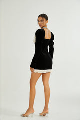 Coralie longsleeved velvet mini dress
