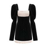 Coralie longsleeved velvet mini dress