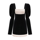 Coralie longsleeved velvet mini dress