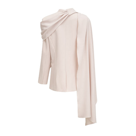 Coralie shawldetailed jacket in Neutrals