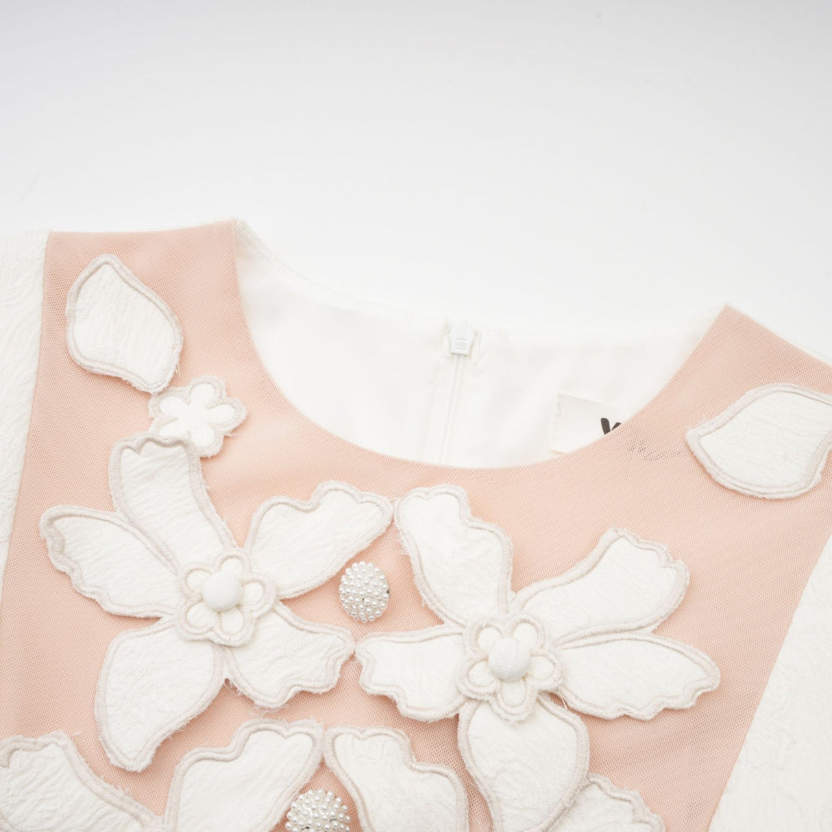 Coralie white petaldetail buttoned mini dress