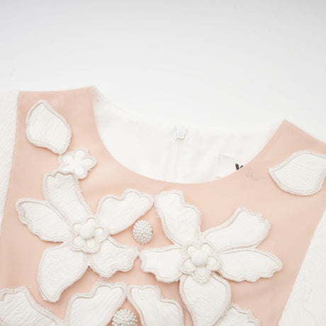 Coralie white petaldetail buttoned mini dress