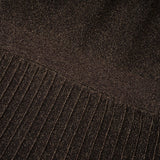 Cordélia brown metallicthreading ribbed midi dress