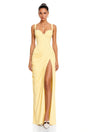Cordelia Yellow Ruched Bust Maxi Dress with Slit