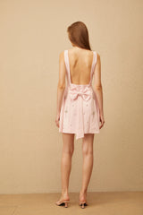 Corentine Pink Open Back Embellished Mini Dress