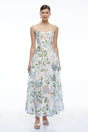 Corisande Blue Floral Lace Maxi Dress