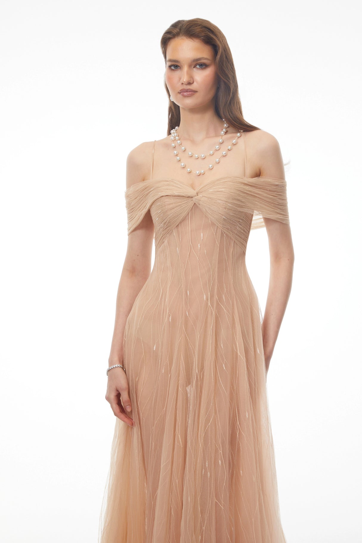 Costanza Pink Sweetheart Ruched Maxi Dress