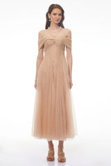 Costanza Pink Sweetheart Ruched Maxi Dress