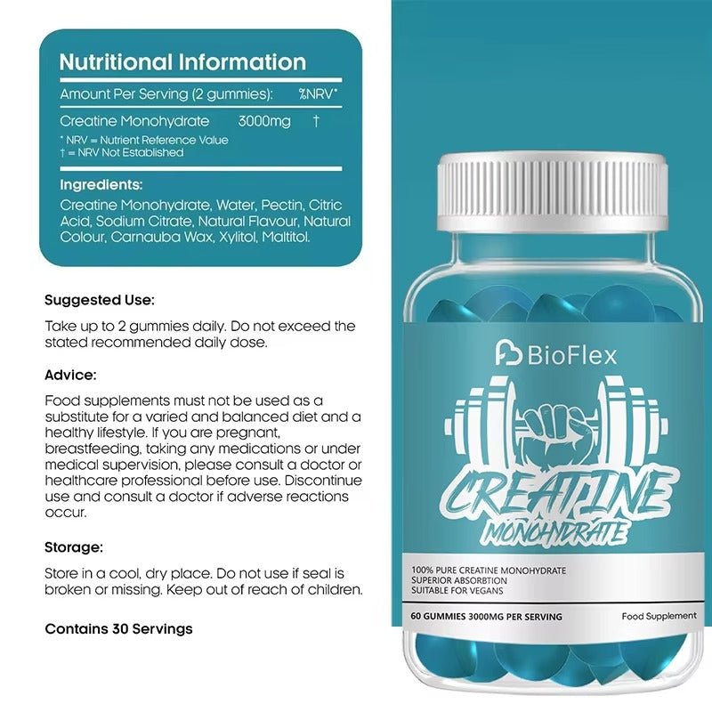 Creatine Gummies – Monohydrate Pre - Workout Energy & Muscle Growth Support