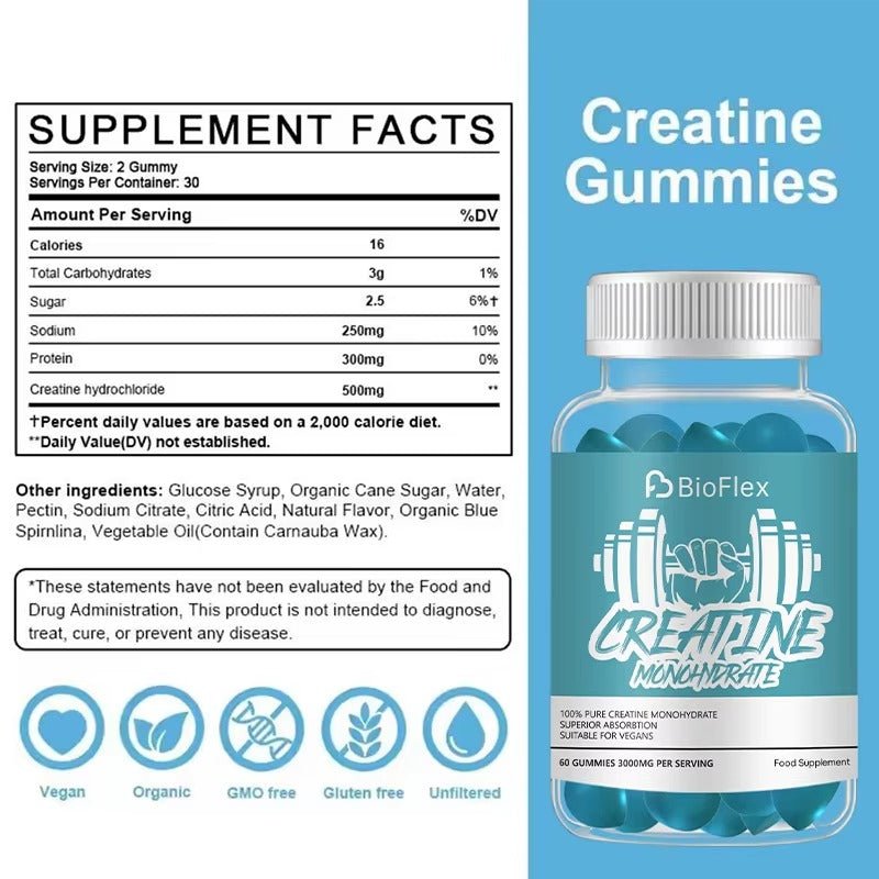 Creatine Gummies – Monohydrate Pre - Workout Energy & Muscle Growth Support