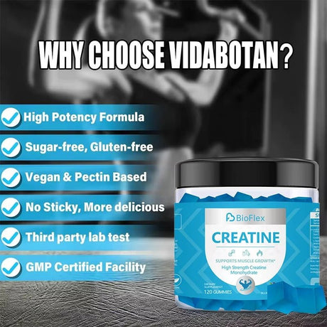 Creatine Monohydrate 120 Gummies – Clean Muscle Energy for Performance