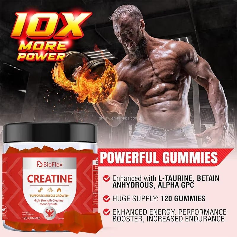 Creatine Monohydrate Gummies – 5000mg Pre - Workout Energy Boost (120 Gummies)