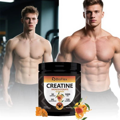 Creatine Monohydrate Gummies – 5000mg Pre - Workout Energy Boost (120 Gummies, Peach Flavor)