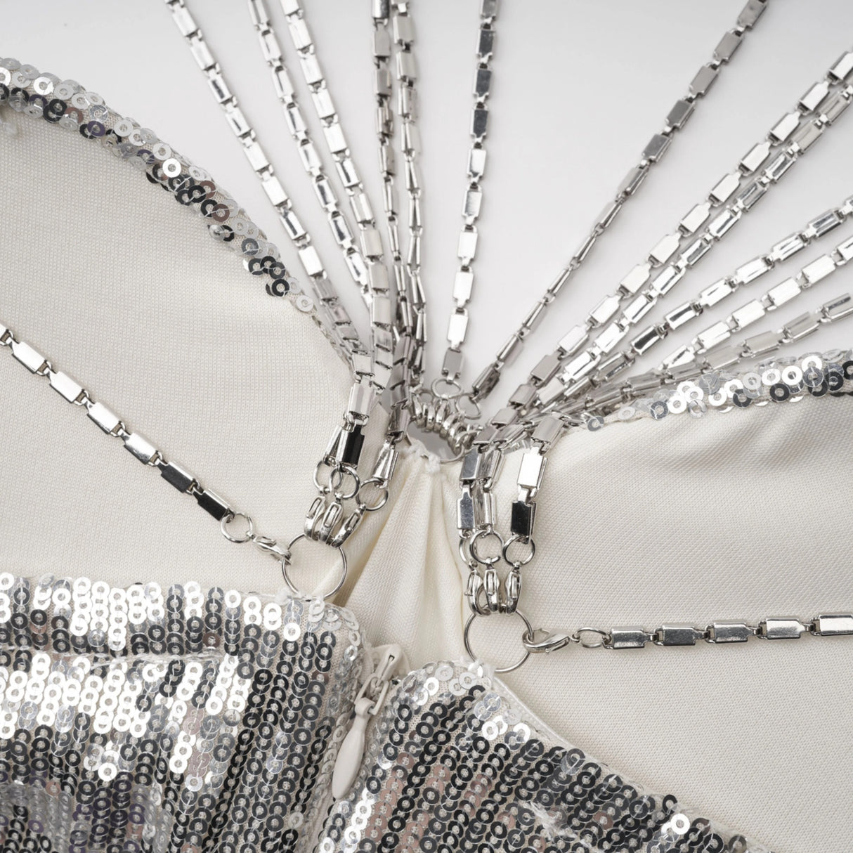 Cressida Silver Sparkly Embellished Maxi Dress