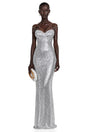 Cressida Silver Sparkly Embellished Maxi Dress