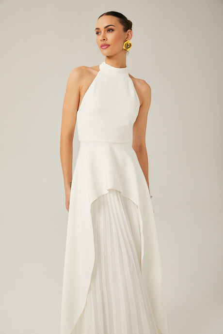 Cristiana Dress - halter neck - Two - piece - Open - Back - Ruffled