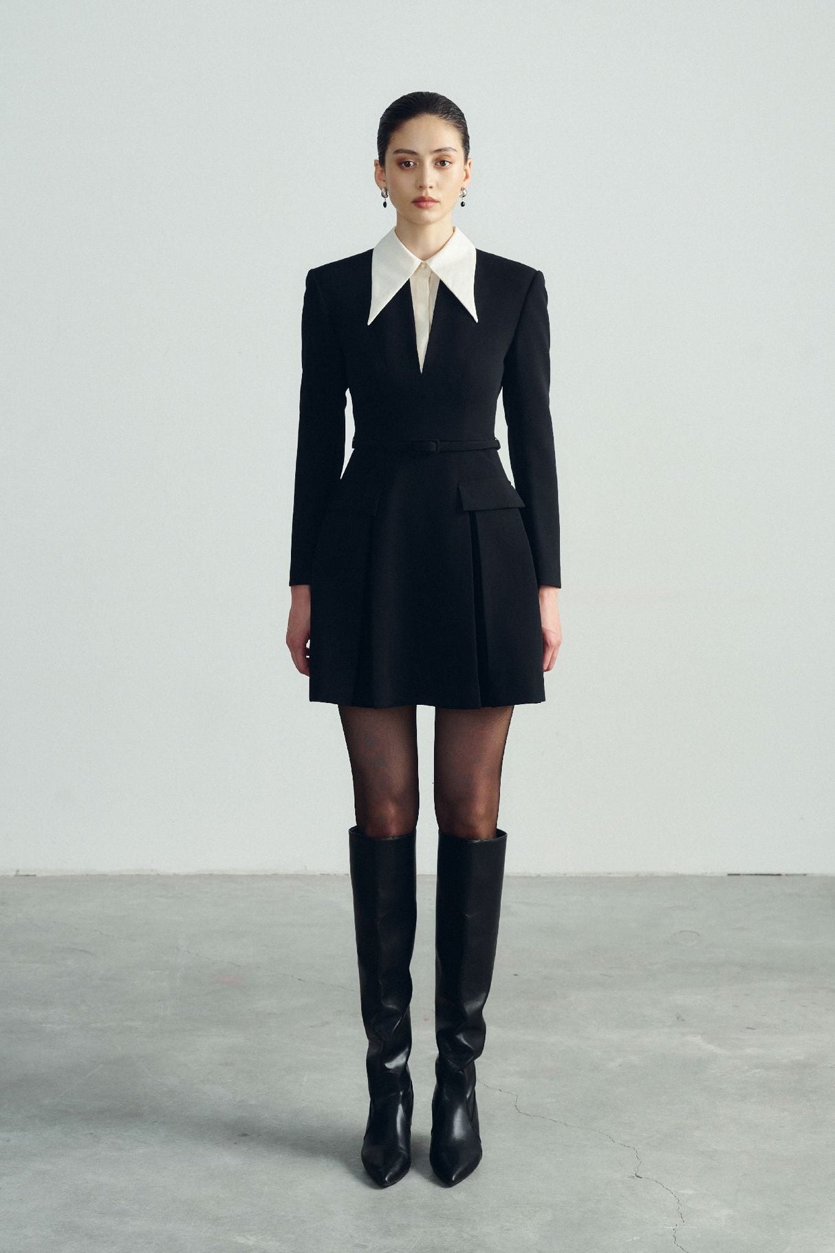 Amelia Loose Fit Collared Dress – Lined Finish – Stretch Woven Comfort