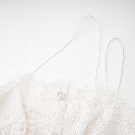 Cyrielle corded lace tiered mini dress