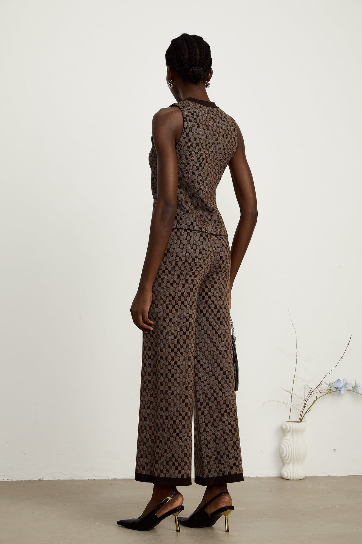 Cyrielle monogramjacquard top  trousers matching set