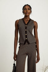 Cyrielle monogramjacquard top  trousers matching set