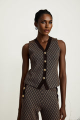 Cyrielle monogramjacquard top  trousers matching set