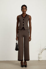 Cyrielle monogramjacquard top  trousers matching set