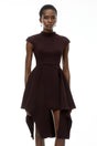 Dakota Brown Mini Dress with Ribbon