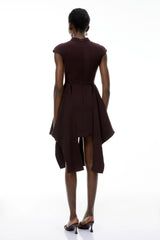 Dakota Brown Mini Dress with Ribbon