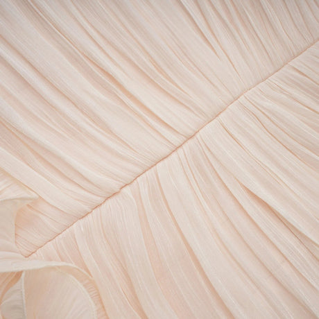 Dakota Maxi Dress Ruffled Pleated Neutral Glitter Strapless & Corset
