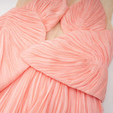 Dalila Pink Backless Asymmetrical Ruched Maxi Dress