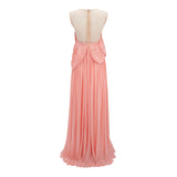 Dalila Pink Backless Asymmetrical Ruched Maxi Dress