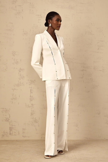 Dallas Blazer & Trousers Set Rhinestone & Wide Leg