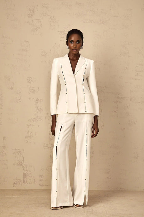 Dallas Blazer & Trousers Set Rhinestone & Wide Leg