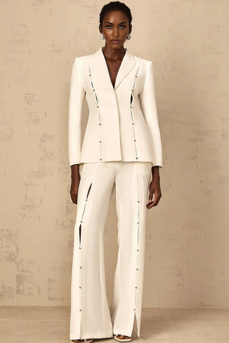 Dallas Blazer & Trousers Set Rhinestone & Wide Leg