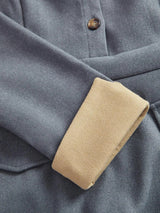 Dallas Midi Dress - Elegant Style - Belted - Button Front - Colorblock - Formal & Evening