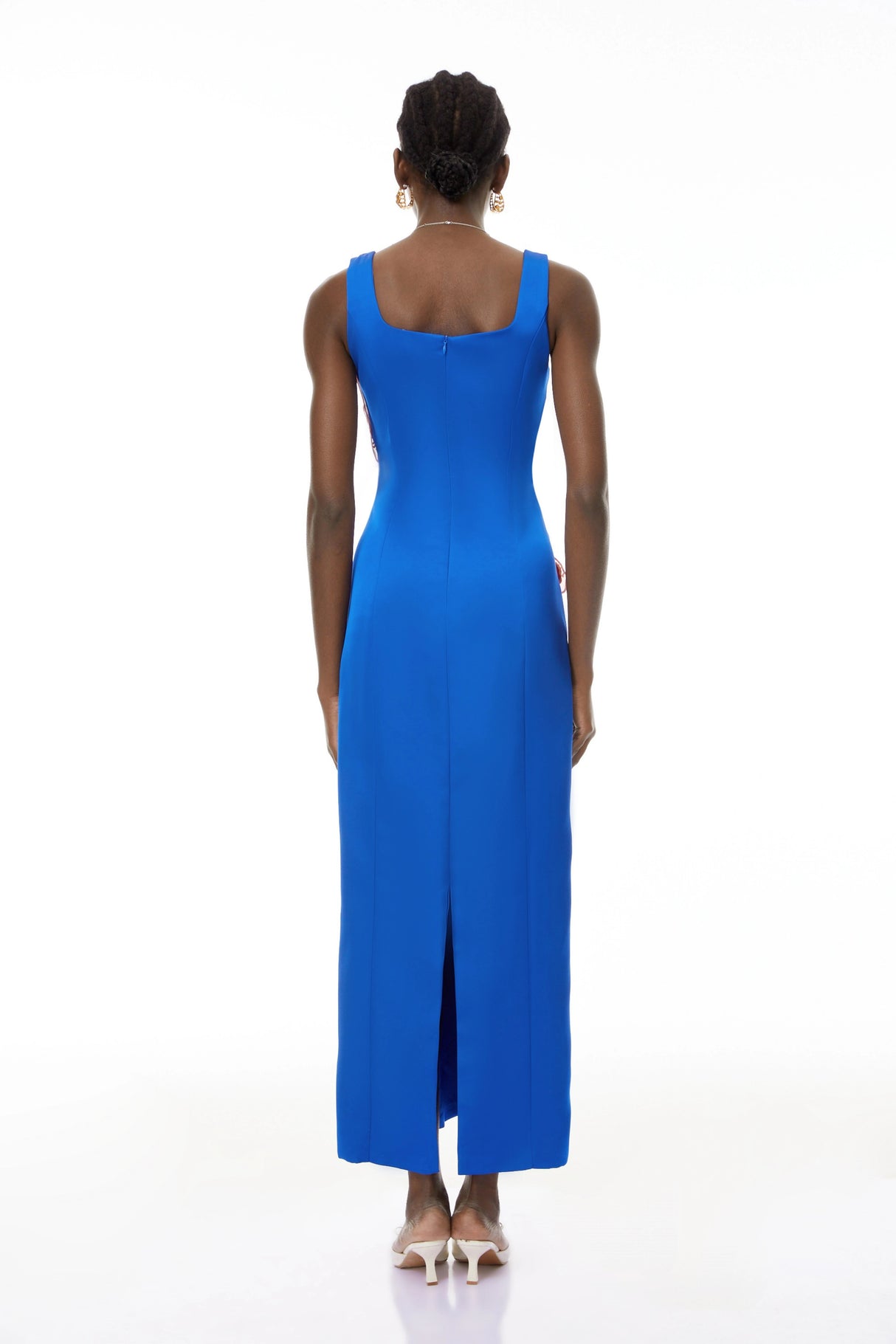 Damaris Blue Floral Embroidered Maxi Dress