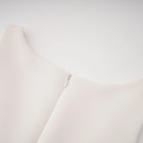 Damla Cream Asymmetrical Maxi Dress with Fringe