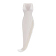 Damla Cream Asymmetrical Maxi Dress with Fringe