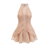 Dana embellished ruched mini dress
