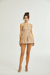 Dana embellished ruched mini dress