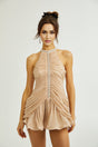 Dana embellished ruched mini dress