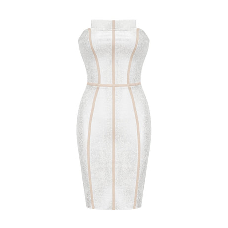 Danica silver bandage mini dress