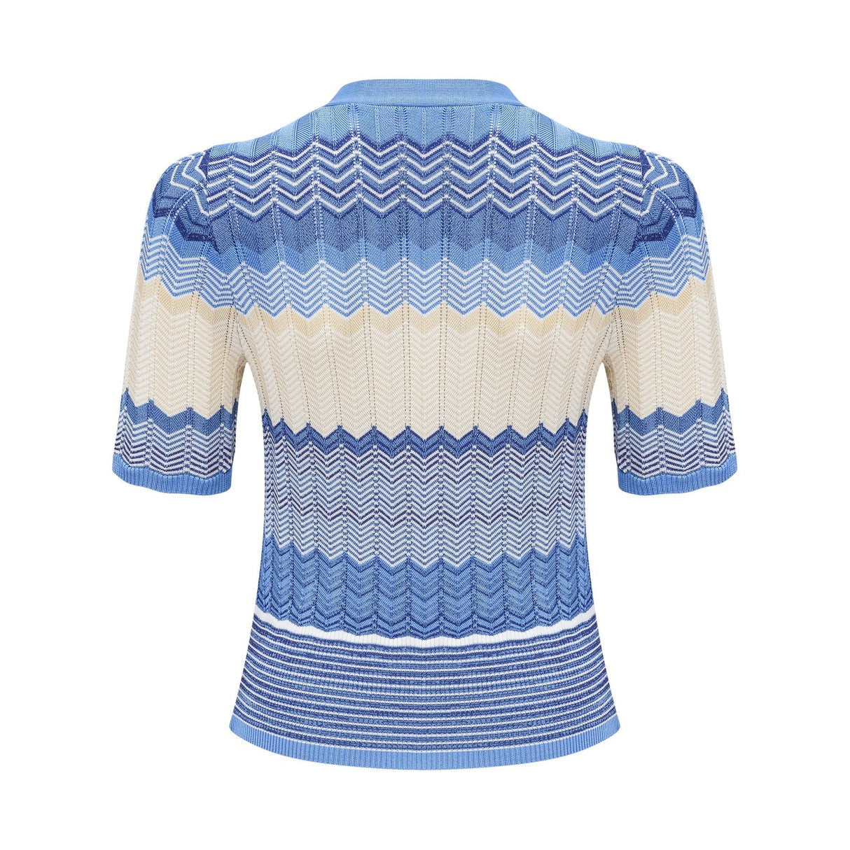Daniela blue zigzagdesign knit top  skirt matching set