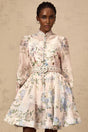 Daniela Mini Dress Light - Pink Floral Print & Belted Waist