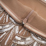 Daniela Mini Dress - Off the Shoulder Style - Bandage Design - Bowknot Detailing - Sequin Embellished