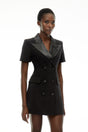 Daniella Black DoubleBreasted Embroidered Blazer Dress