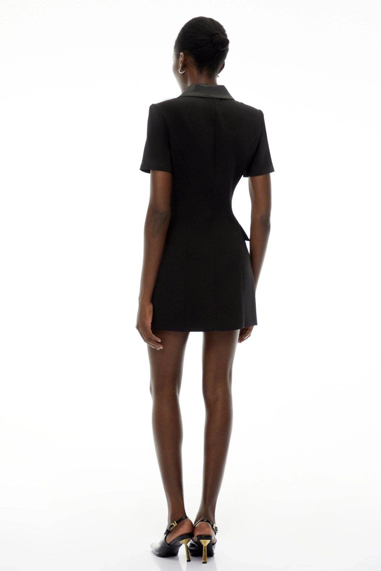 Daniella Black DoubleBreasted Embroidered Blazer Dress